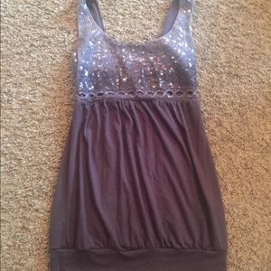 Ombré sequence tank top